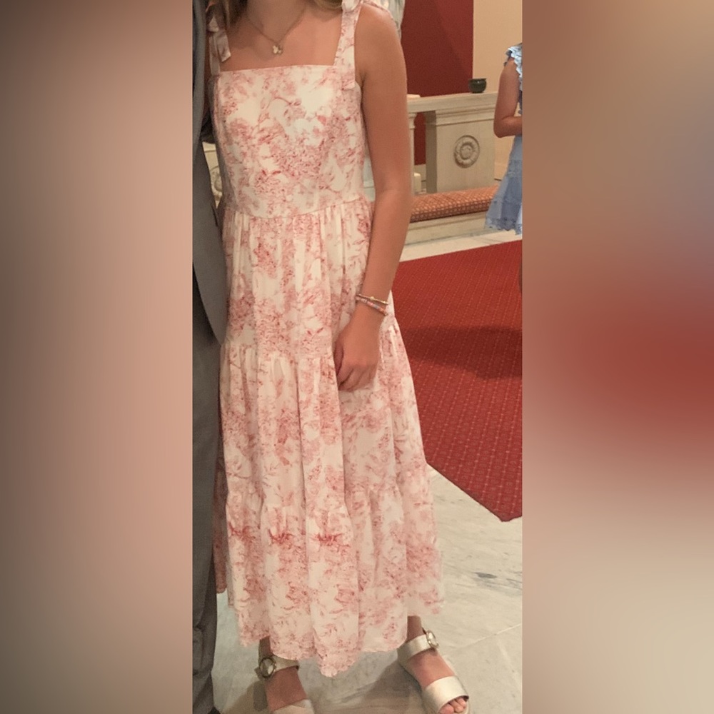floral maxi ruffle dress